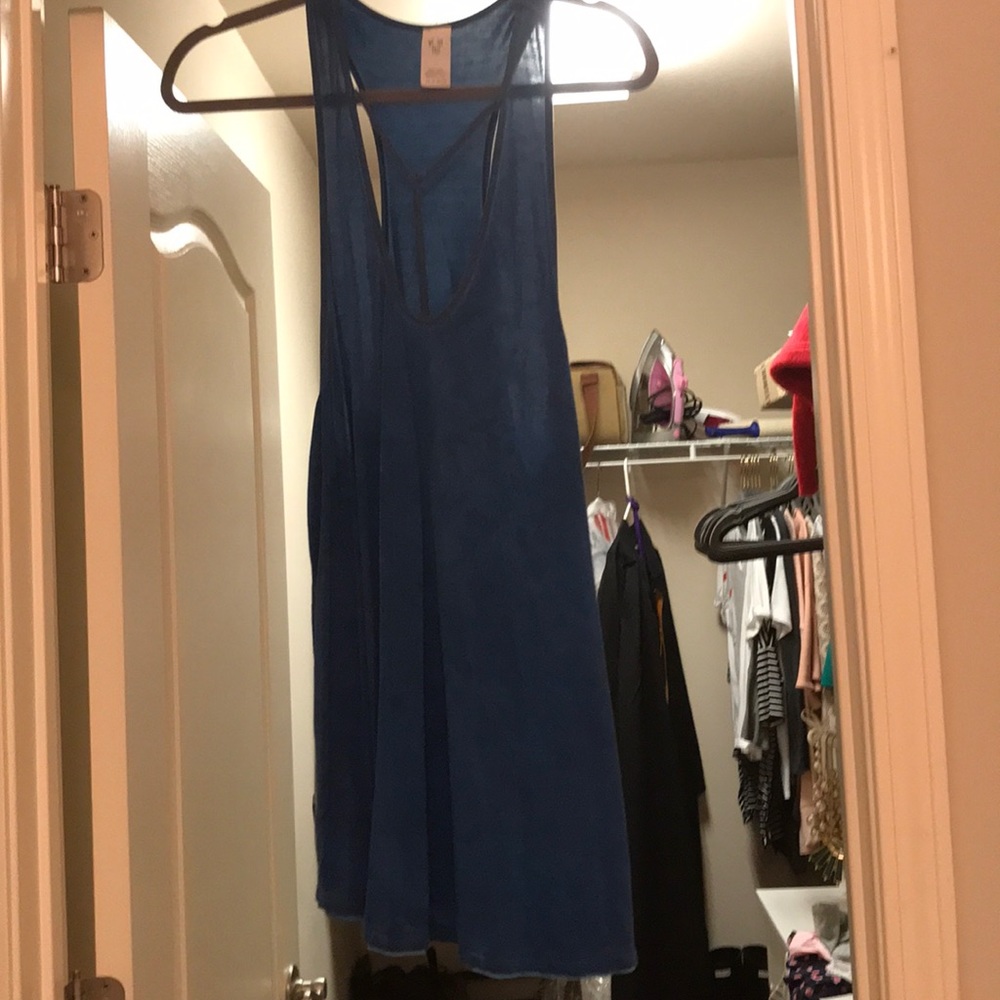 Free People blue t neck tank